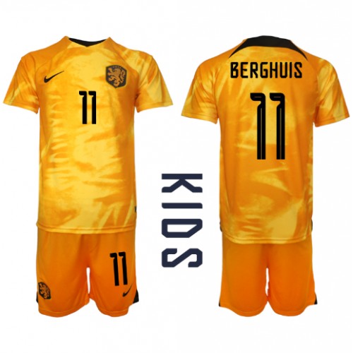 Nederland Steven Berghuis #11 Hjemmedraktsett Barn VM 2022 Kortermet (+ Korte bukser) Nederland Steven Berghuis #11 Hjemmedraktsett Barn VM 2022 Kortermet (+ Korte bukser)